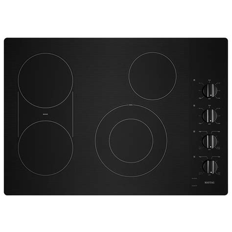 Maytag 30 In Electric Cooktop With 4 Smoothtop Burners Grill And Griddle Black Pc Richard