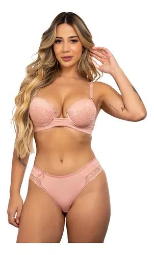 Conjunto Lingerie Suti Decote Profundo Calcinha Renda Parcelamento