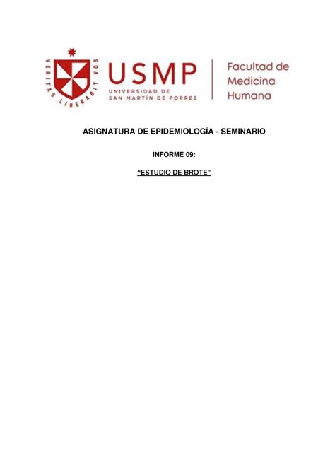 Informe Epidemiolog A Sem S Asignatura De Epidemiolog A Seminario