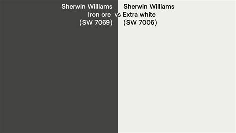 Sherwin Williams Iron Ore Vs Extra White Side By Side Comparison