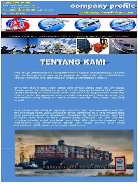 Company Profile Pt Anugrah Amelindo Asia Anugrah Group Pdf