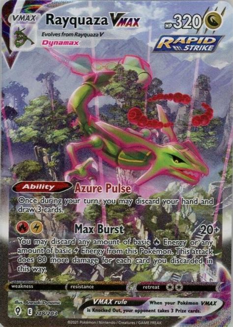 Rayquaza Vmax Sword Shield Evolving Skies Holo