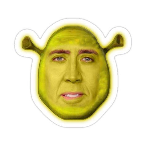 "Nicholas Cage as Shrek - Nicolas Cage - Nick Cage - Nic Cage " Sticker for Sale by PAFDesign ...