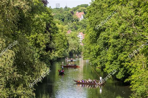 Punts On Neckar River Near Tubingen Editorial Stock Photo - Stock Image ...