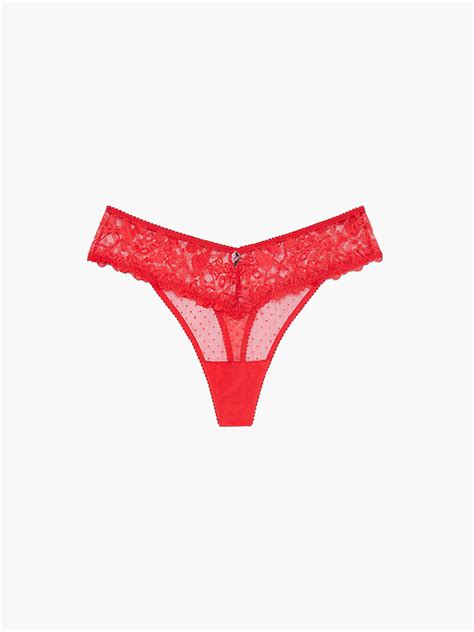 Lovestruck Lace Thong Knickers In Red Savage X Fenty Uk United Kingdom