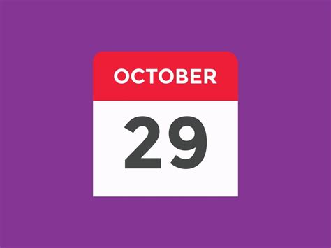 october 29 calendar reminder. 29th october daily calendar icon template ...