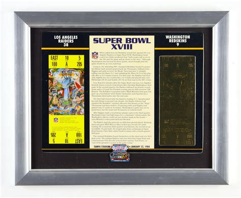 1984 Commemorative Super Bowl Xviii Custom Framed Card With