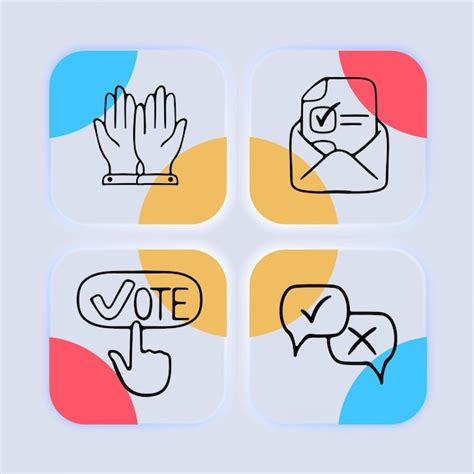 Premium Vector Set Of Election Voting Icons Symbolic Representation