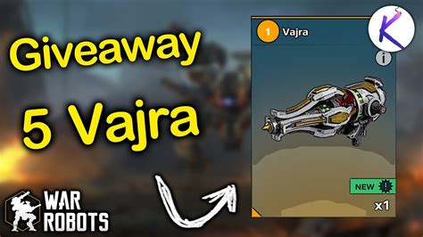 Official Giveaway Vajra Free New Titan Weapon War Robots Gameplay Wr