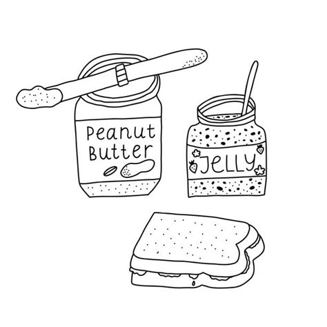 Peanut Butter And Jelly Sandwich Coloring Page