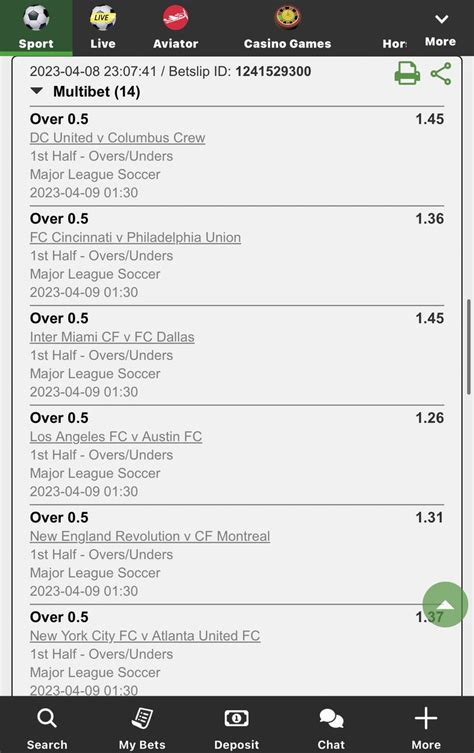 The Bearded Gent On Twitter I Just Placed An Over 0 5 FH MLS Bet With