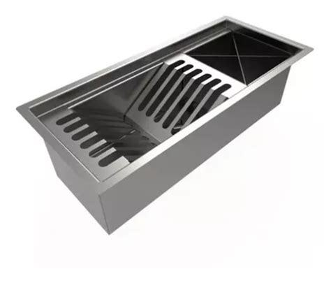 Calha 50 Cm Canal Equipado Embutida Inox Para Pia Umida Frete grátis