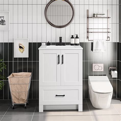 Amazon Yaheetech 24 5 Bathroom Vanity With Ceramic Sink Bathroom