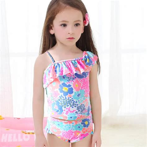 1 12 Years Girls Korean Children Swimwear Big Boy S Cute Pink Floral