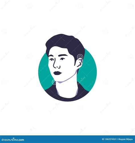 Park Bo Gum Face Vector Illustration Isolated Korean Actor Editorial