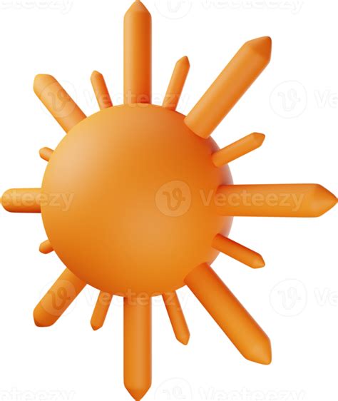 Orange Sun 3d Illustration 14019476 Png