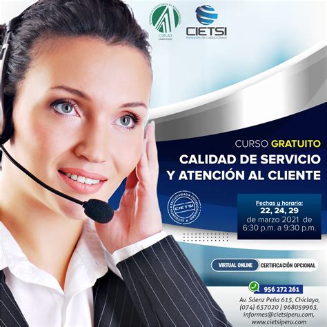 CURSO GRATUITO ESPECIALIZADO CALIDAD DE SERVICIO Y ATENCIÓN AL CLIENTE 2021