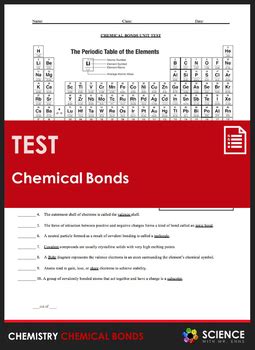 Unit Test Chemical Bonds And Chemical Bonding By Science With Mr Enns