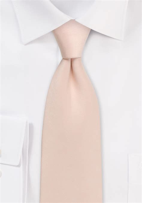 Nude Xl Tie Extra Long Tie In Solid Nude Satin Tie In Nude Beige