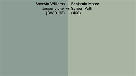 Sherwin Williams Jasper Stone SW 9133 Vs Benjamin Moore Garden Path