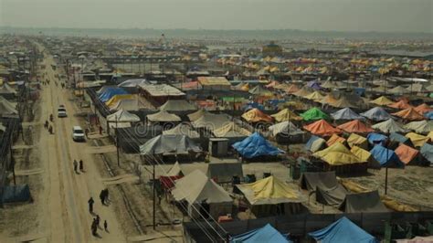 Tent House during the Kumbh Mela in Prayagraj. Scene from Kumbh Mela ...