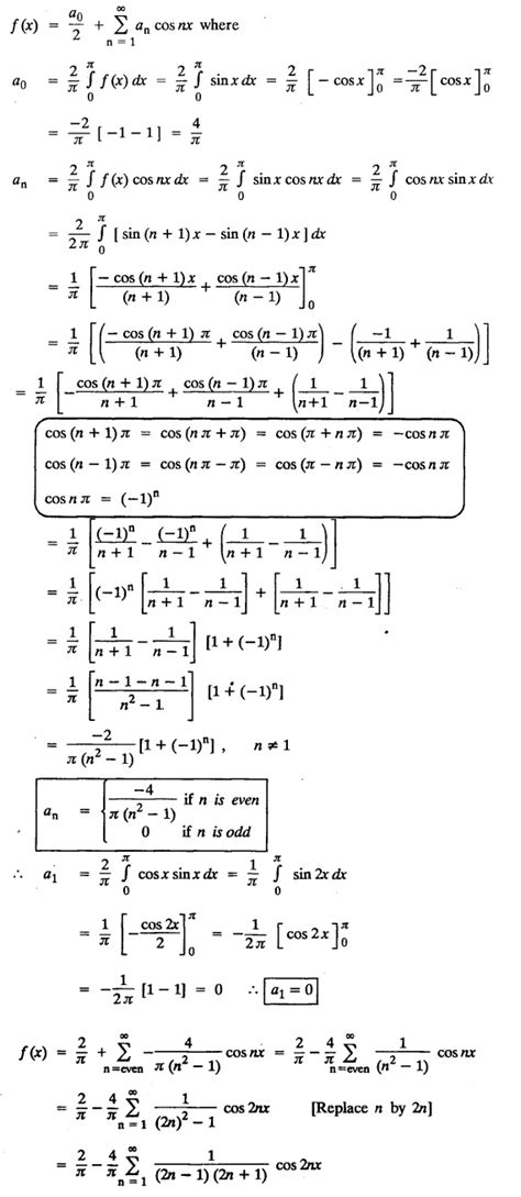 Half Range Series Sine And Cosine Series With Solved Example Problems