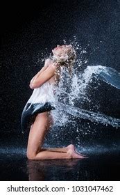 Naked Girl Black Liquid Getting Water Stock Photo Shutterstock