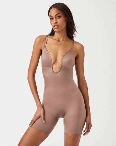 Suit Your Fancy Plunge Low Back Mid Thigh Bodysuits For Women Lyst