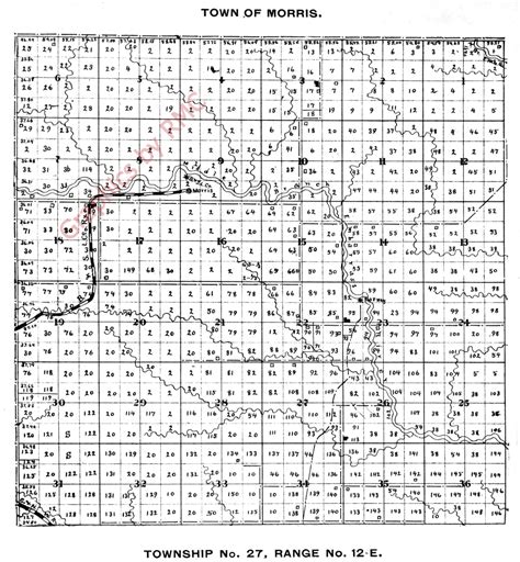 1898 Morris Township Shawano County Plat Map Township No 27 Range