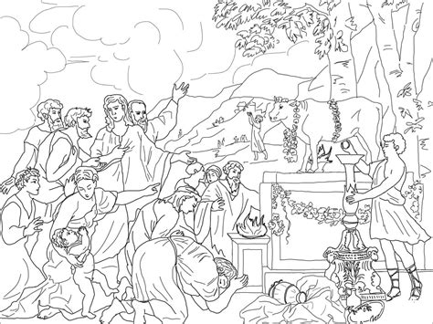 Adoration Of Golden Calf Coloring Page Colouringpages