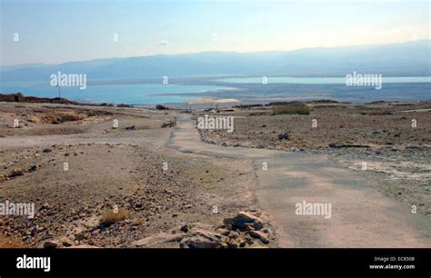 Vista De Masada Y El Mar Muerto Israel Masada Es Una Antigua