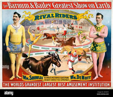 The Barnum Bailey Greatest Show On Earth Classic Circus Poster Old