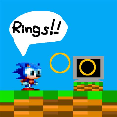 Pixilart Sonic And Rings By Makkusu