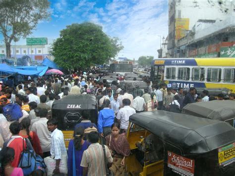 Bustling Crowd at a Popular Railway Station in South India Editorial ...