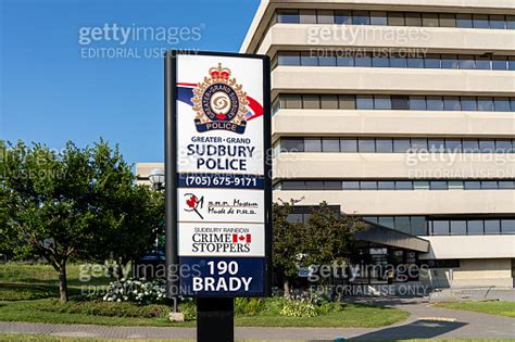 The Directory Sign For Greater Grand Sudbury Police Service Outside The