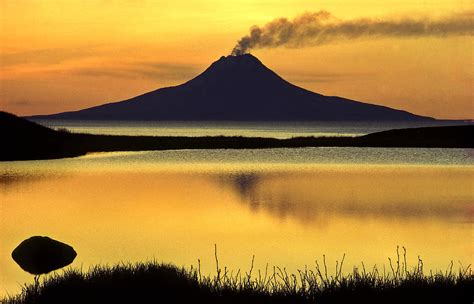 Augustine Volcano Erupting Alaska by Boyd Norton