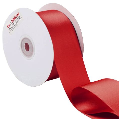 LaRibbons 2 Inch Wide Double Face Satin Ribbon 25 Yard 252 Red