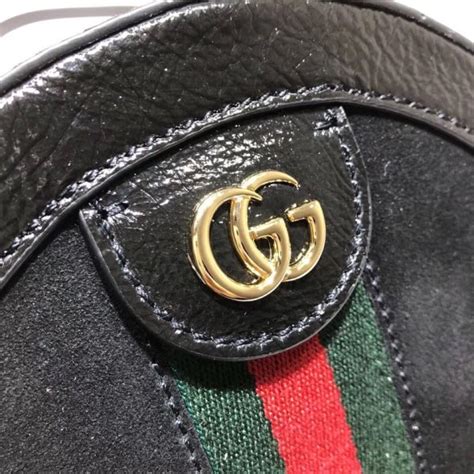 Beste Gucci Replicas 550618 Wildleder Ophidia Mini Round Umhängetasche