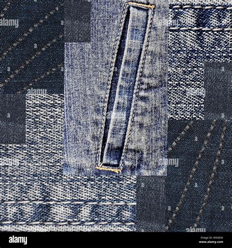Photo With Denim Texture Fabric Background With The Composition Of