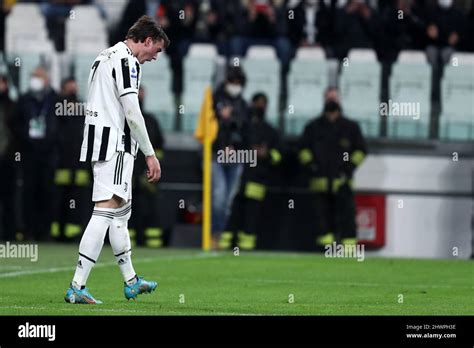 Dusan Vlahovic Of Juventus Fc Looks Dejected During The Serie A Match