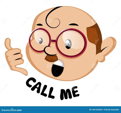 Funny Human Emoji With Call Me Sign Illustration Vector Stock Vector