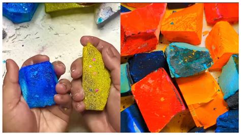 Asmr Vibrant Dyed Crunchy Gym Chalk Blocks Asmr Video Oddly