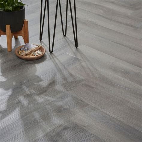 Naturelle Smoked Grey Oak Herringbone Spc Rigid Core Click Vinyl Floor