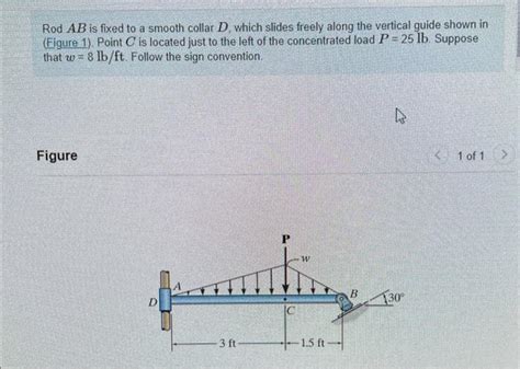 Solved Rod Ab Is Fixed To A Smooth Collar D Which Slides Chegg