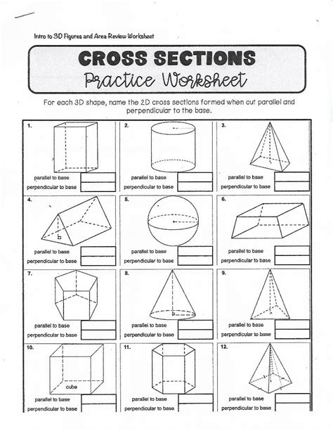 Solved Intro To D Figures And Area Review Worksheet Cross Chegg