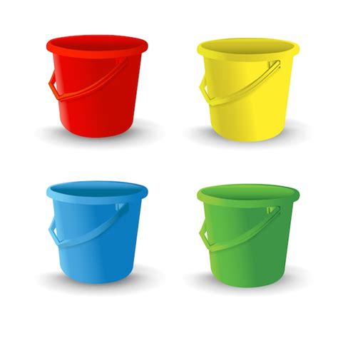 Premium Vector Realistic Plastic Bucket For Washing Food Water And