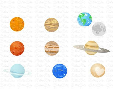 Solar System Svg Planets Dxf Png Eps File Vector Astronomy Sky Etsy