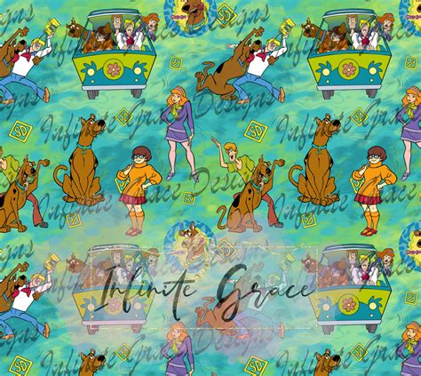 Scooby Doo Seamless Scrapbooking Digital Paper Instant Etsy