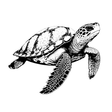 Illustration De Croquis Dessiné Main Tortue Vecteur Premium