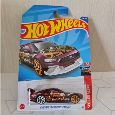 Hot Wheels Custom Ford Mustang Gt Maroon Shopee Malaysia